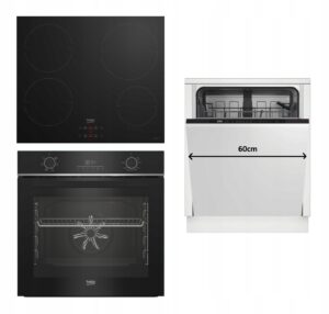 Kompletny Zestaw do Zabudowy Beko: Piekarnik BBIE123001BD + Płyta Indukcyjna HII64400MT + Zmywarka DIN 35320